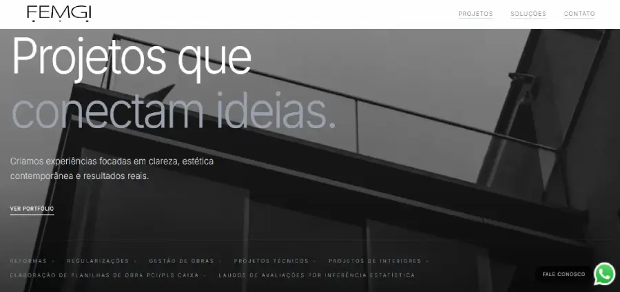 Site FEMGI — Projetos que conectam ideias