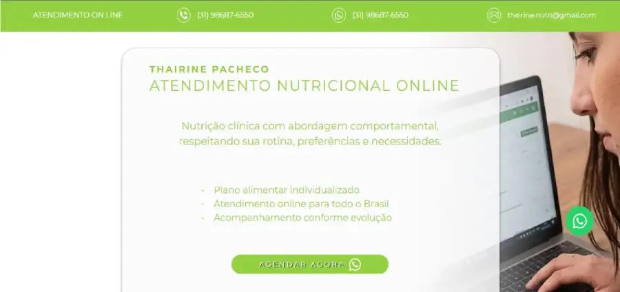 Site Thairine Pacheco — Atendimento Nutricional Online